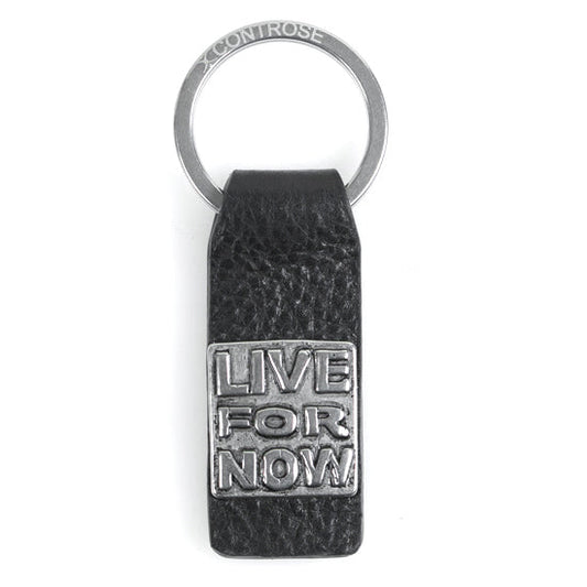 Leather Keychain Live For Now Inspirational Gift Keyring