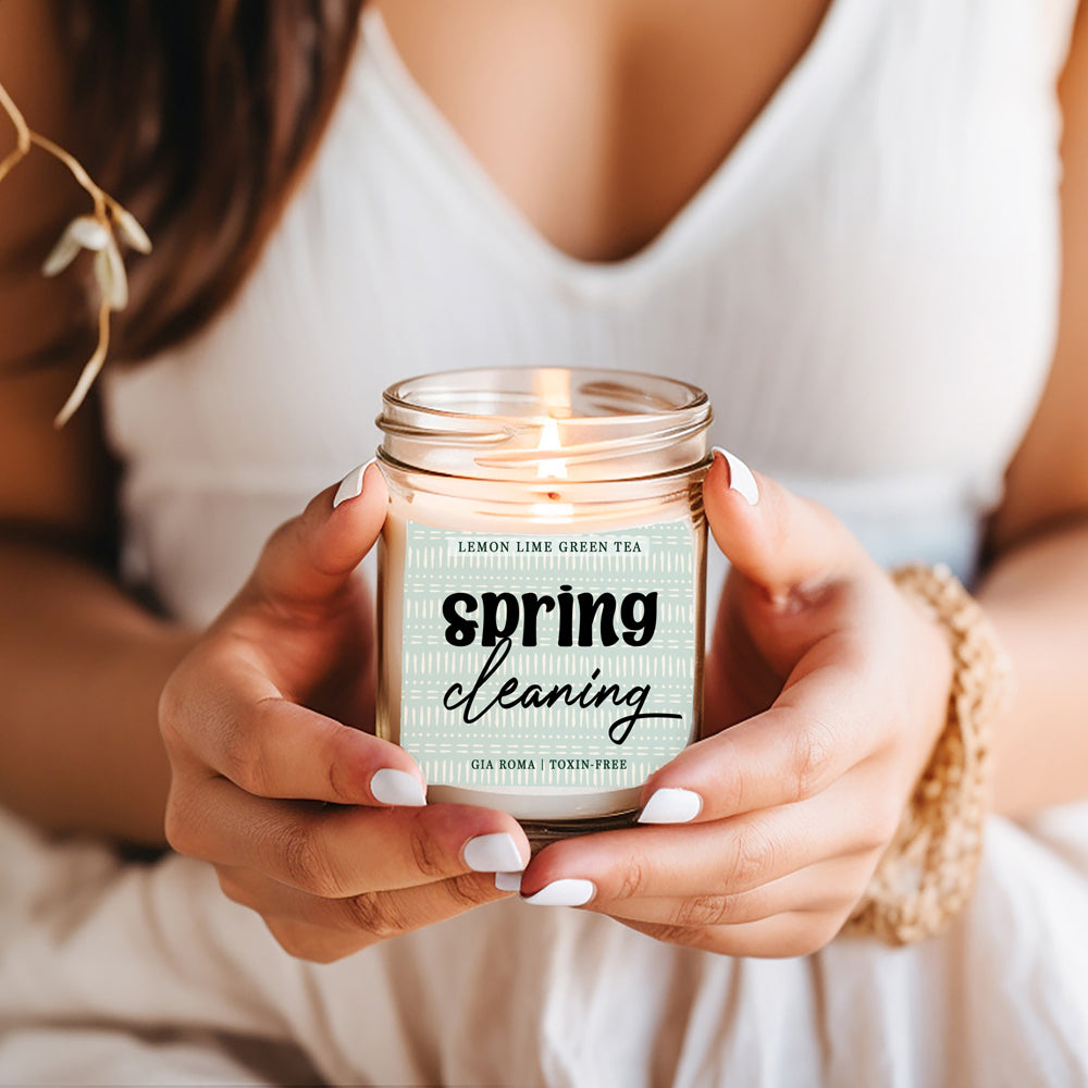 Lemon Lime Green Tea Candle Fresh Verbena Citrus Green Tea Scent 8oz