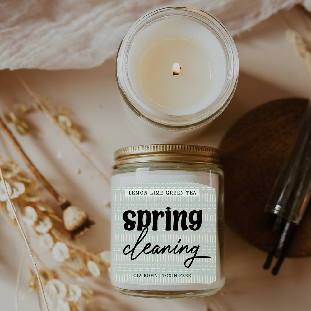 Lemon Lime Green Tea Candle Fresh Verbena Citrus Green Tea Scent 8oz