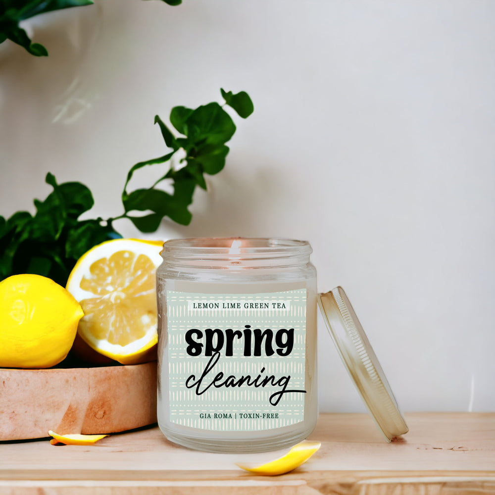 Lemon Lime Green Tea Candle Fresh Verbena Citrus Green Tea Scent 8oz