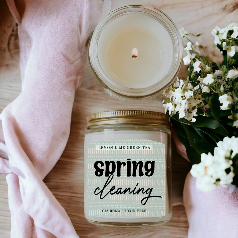 Lemon Lime Green Tea Candle Fresh Verbena Citrus Green Tea Scent 8oz