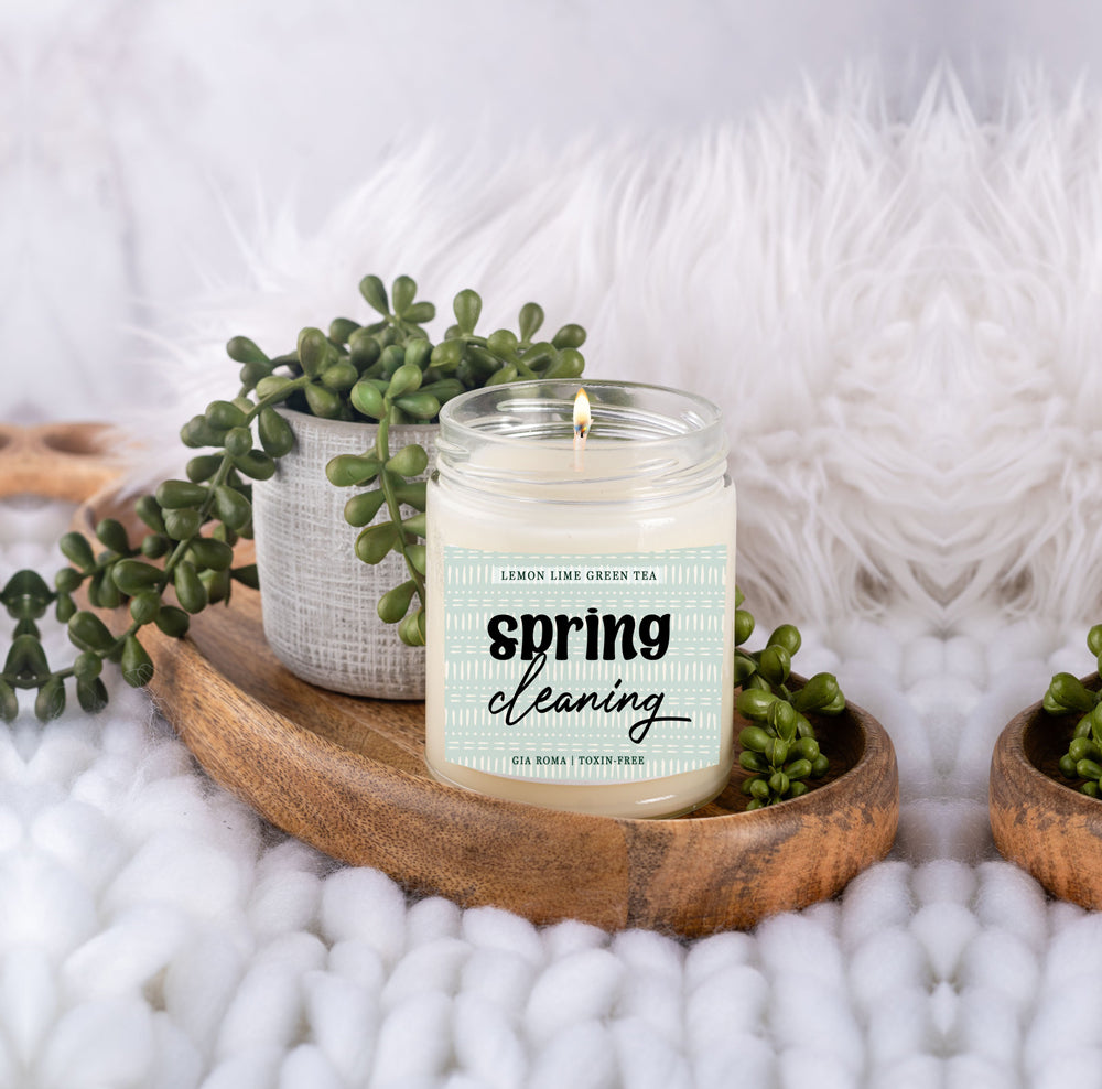 Lemon Lime Green Tea Candle Fresh Verbena Citrus Green Tea Scent 8oz