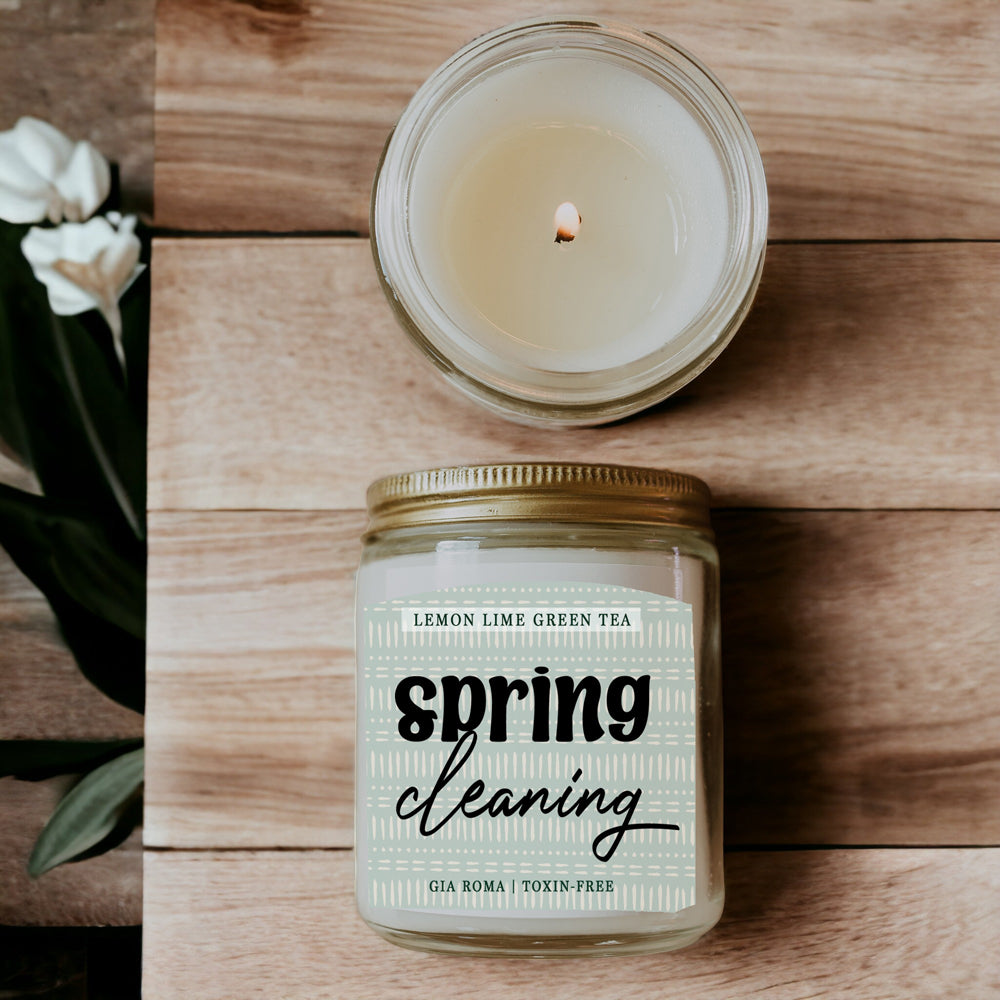 Lemon Lime Green Tea Candle Fresh Verbena Citrus Green Tea Scent 8oz