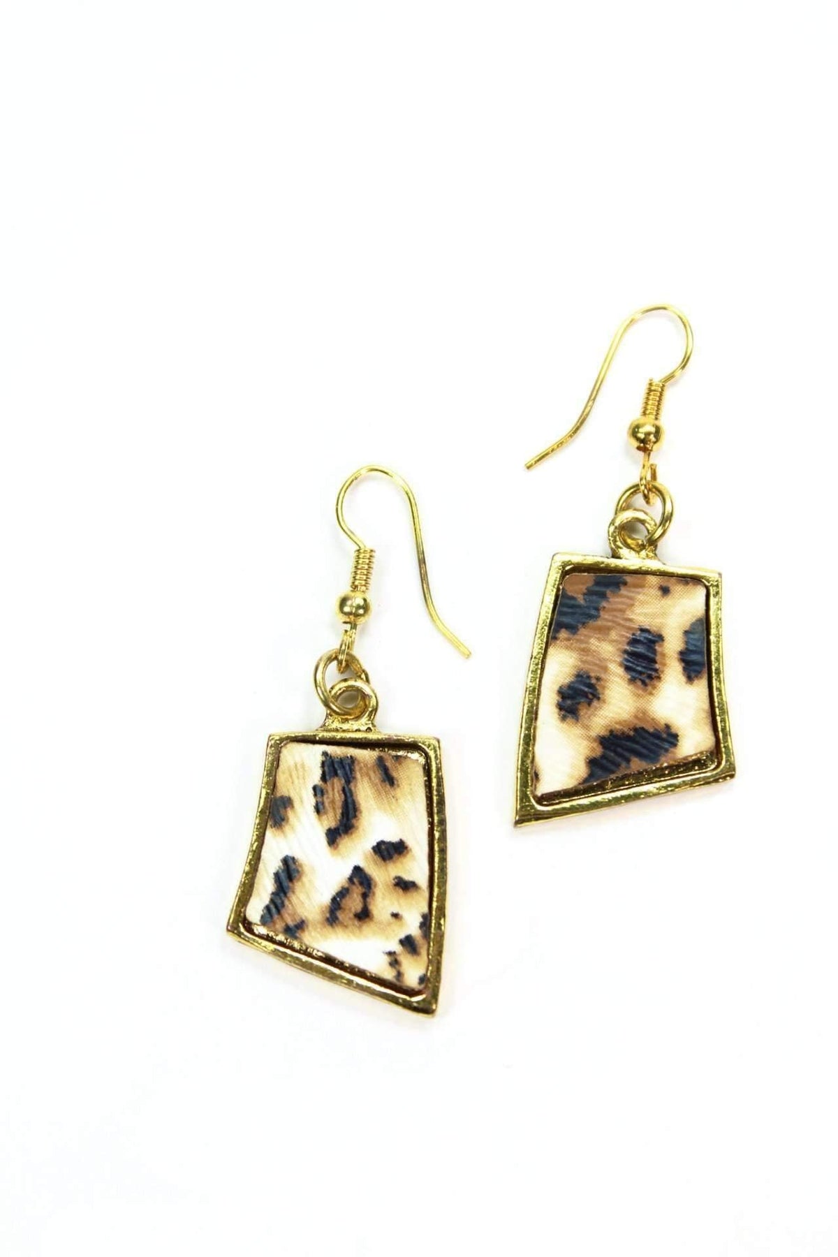 Leopard Print Pendant Necklace Set Gold Tone Layered