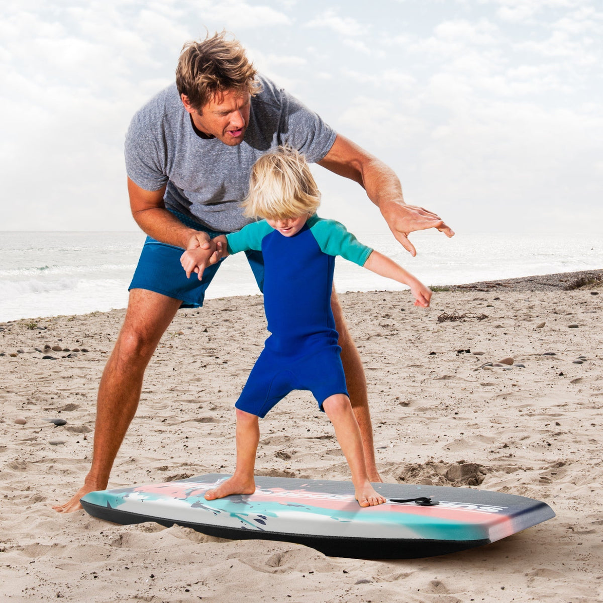 33/37/41 Inches Lightweight Body Board Boogie Board with EPS Core XPE Deck HDPE Bottom Multicolor2