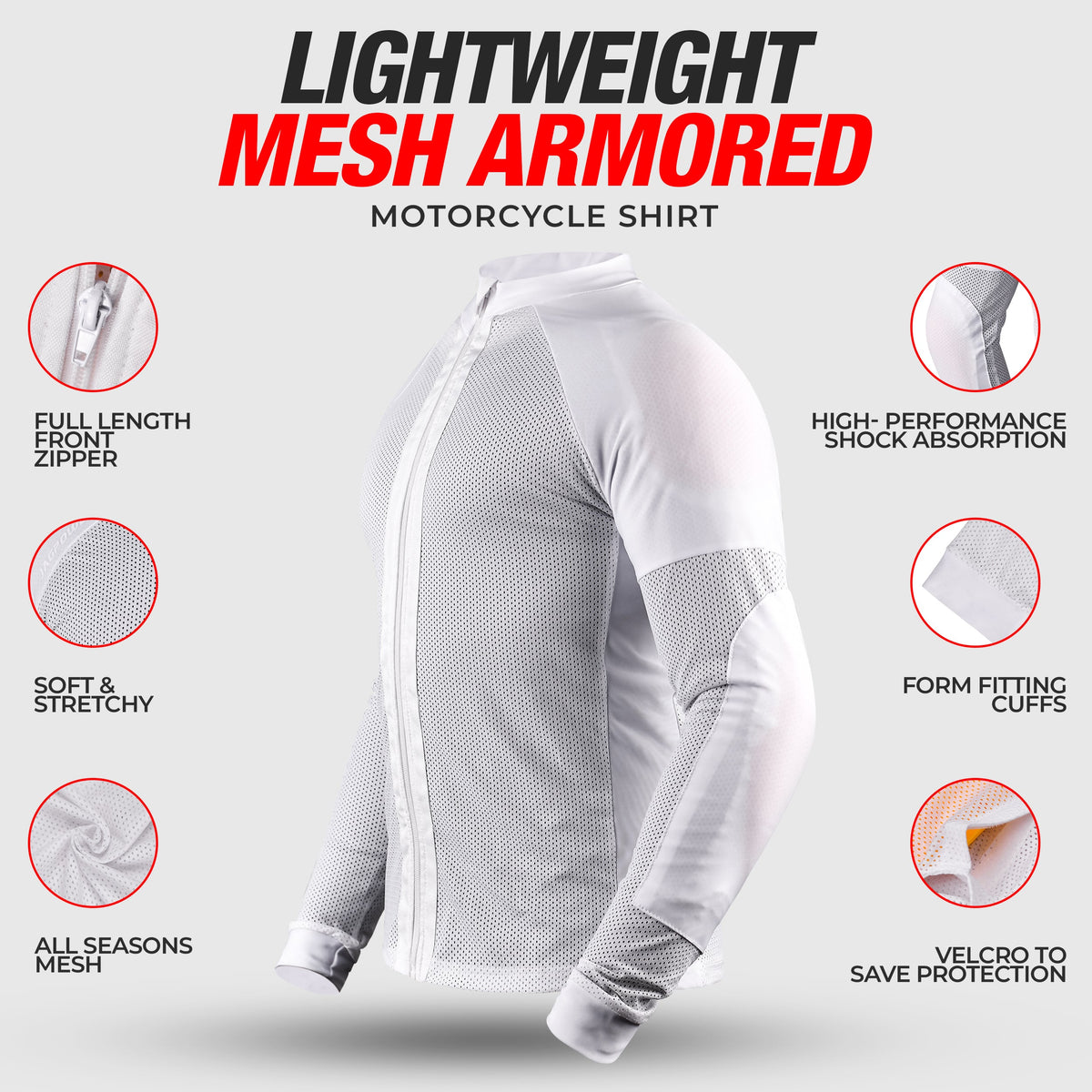 Camisa de motocicleta de malla JAG | Protección con certificación CE