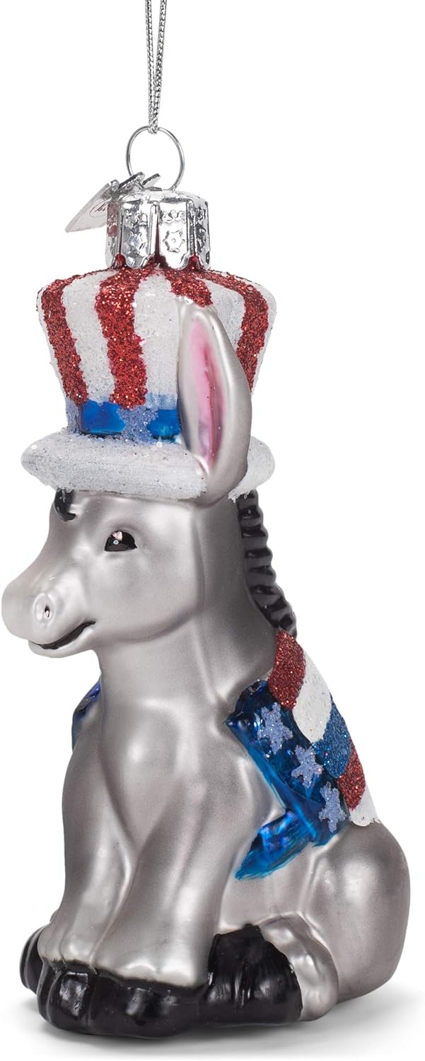 Adorno de cristal político Nobel Gems - Burro demócrata