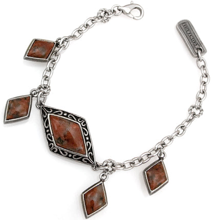 Lucky Spin Charm Bracelet With Brown Gemstone Charms