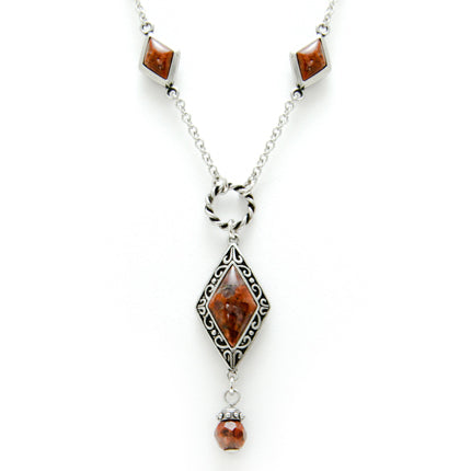 Lucky Spin Gemstone Pendant Necklace Sterling Silver Boho