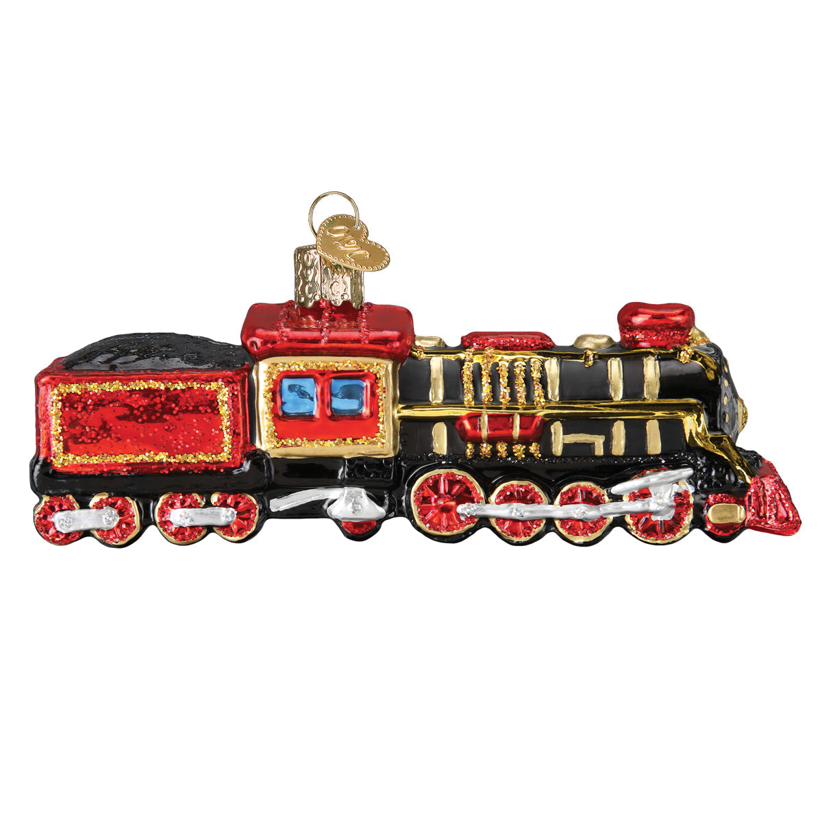 Steam Locomotive Glass Ornament