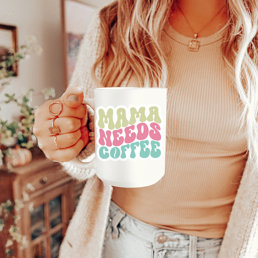 Mama Needs Coffee Sticker Pack Waterproof Vinyl Decals For Water Bottles Laptops Planners