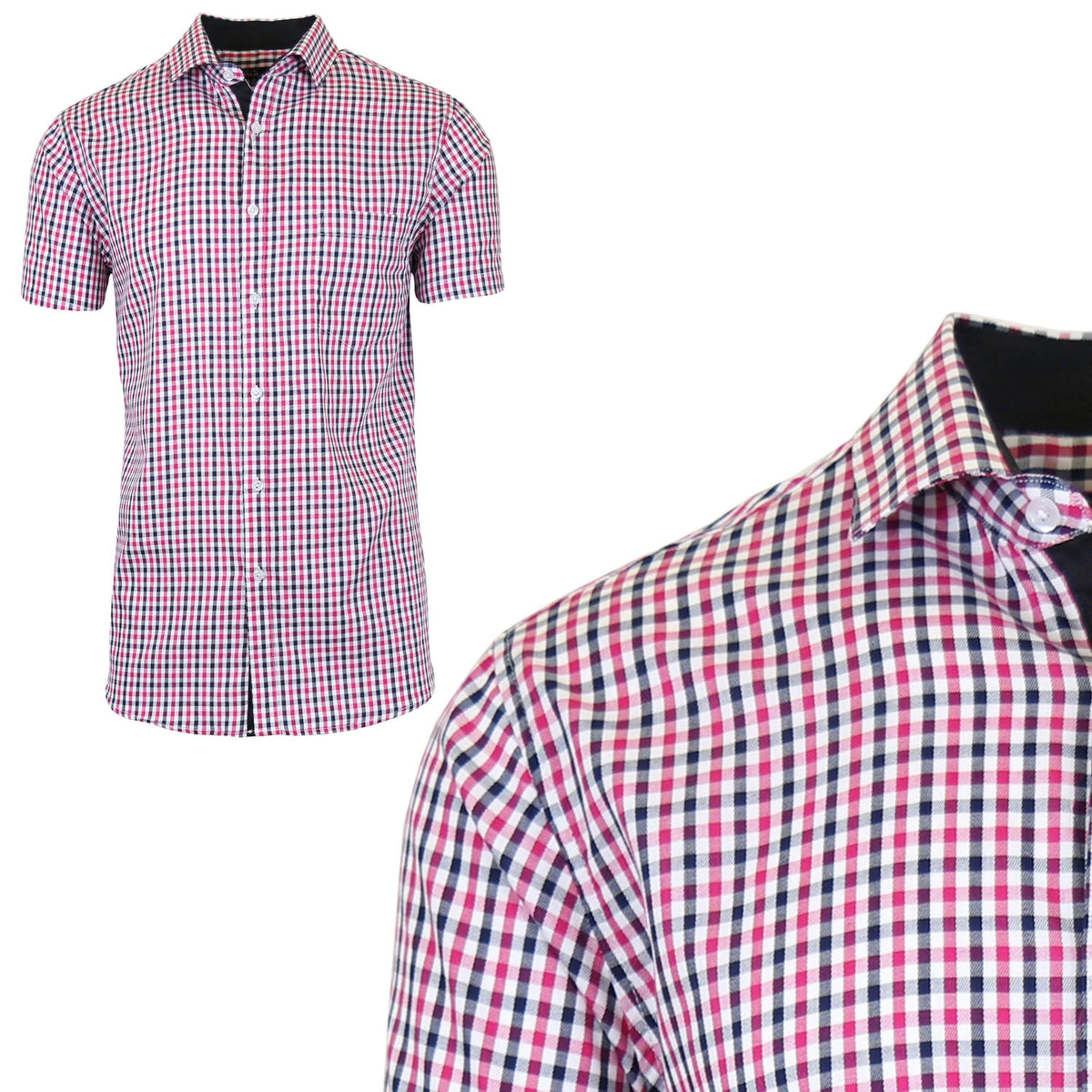 Men's Short Sleeve Slim-Fit Casual Dress Shirts