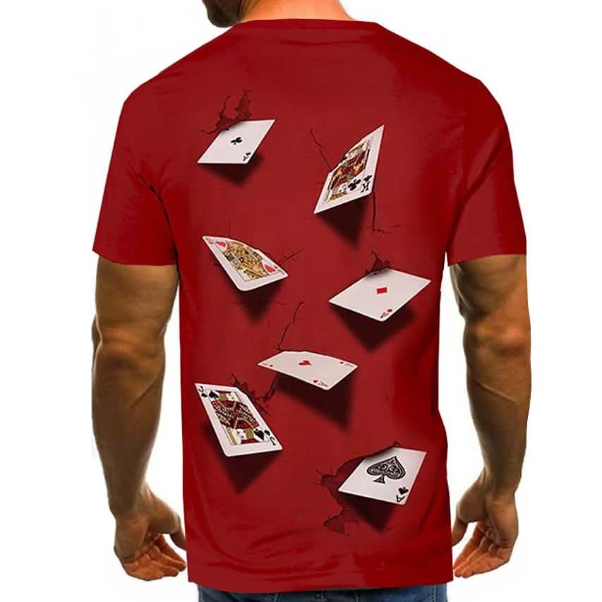 Camisetas de manga corta informales con estampado simulado para hombre