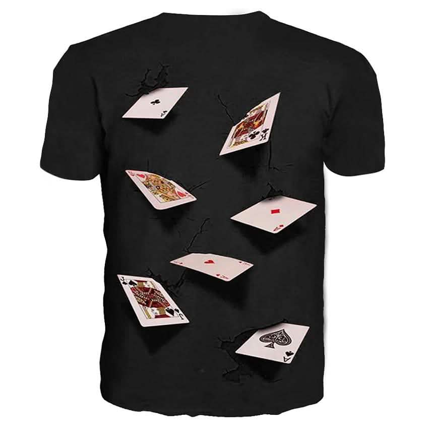 Camisetas de manga corta informales con estampado simulado para hombre