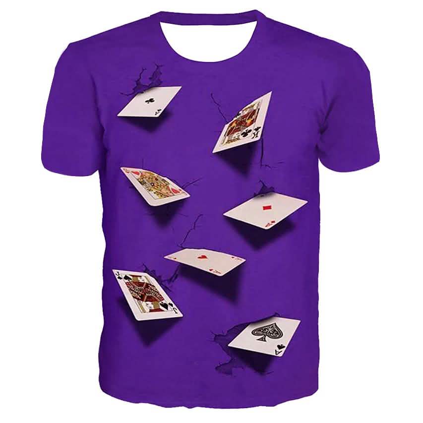 Camisetas de manga corta informales con estampado simulado para hombre