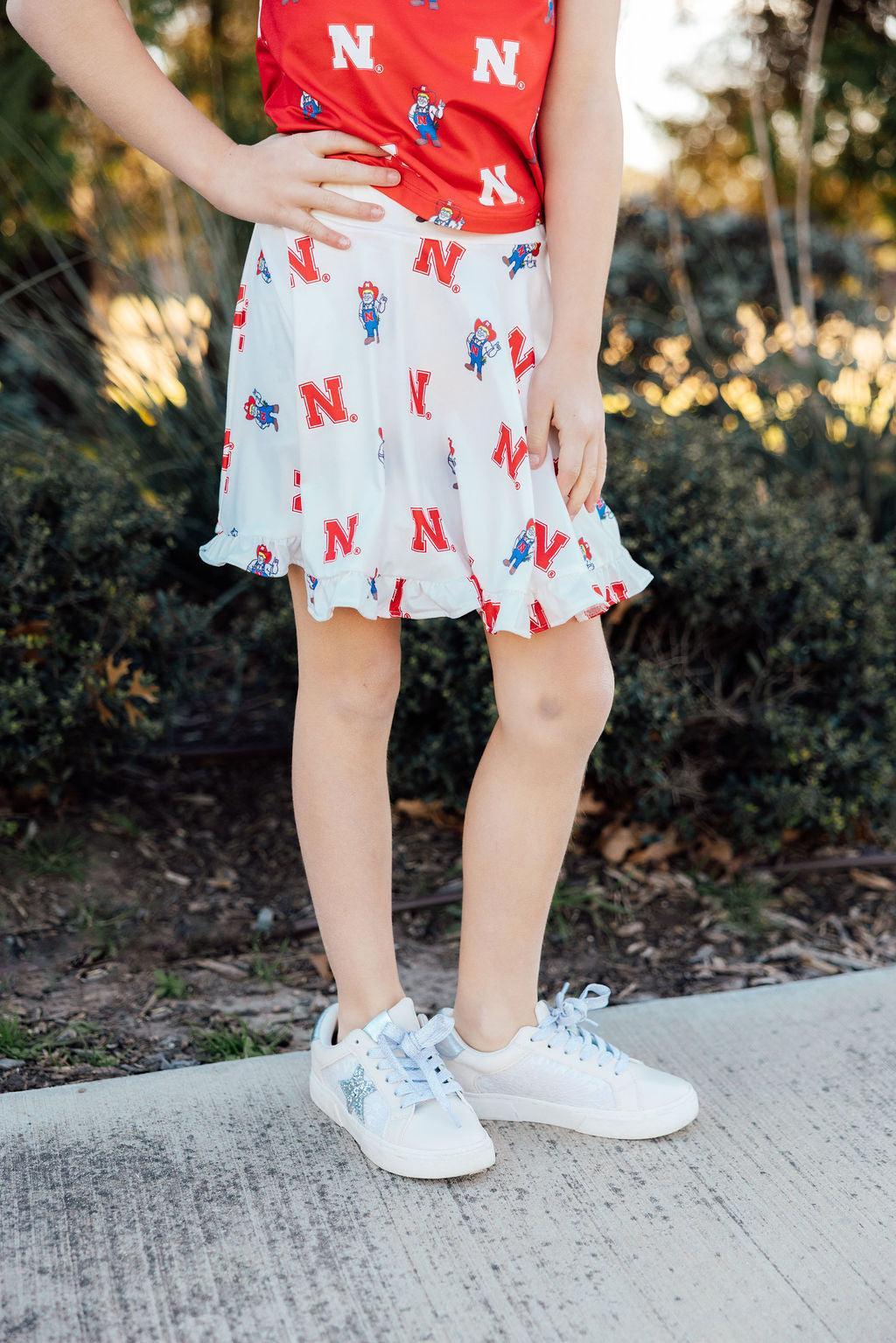 Nebraska White Herbie Husker Twirl Skort