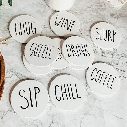 Minimalist Coasters Set - Modern Absorbent Drink Coasters for Home Decor