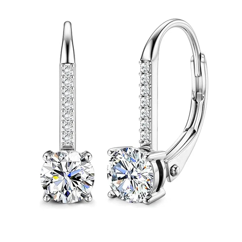 Moissanite 1ct 925 Sterling Silver Stud Earrings Unisex Retro Classic Wedding
