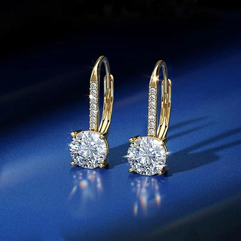 Moissanite 1ct 925 Sterling Silver Stud Earrings Unisex Retro Classic Wedding