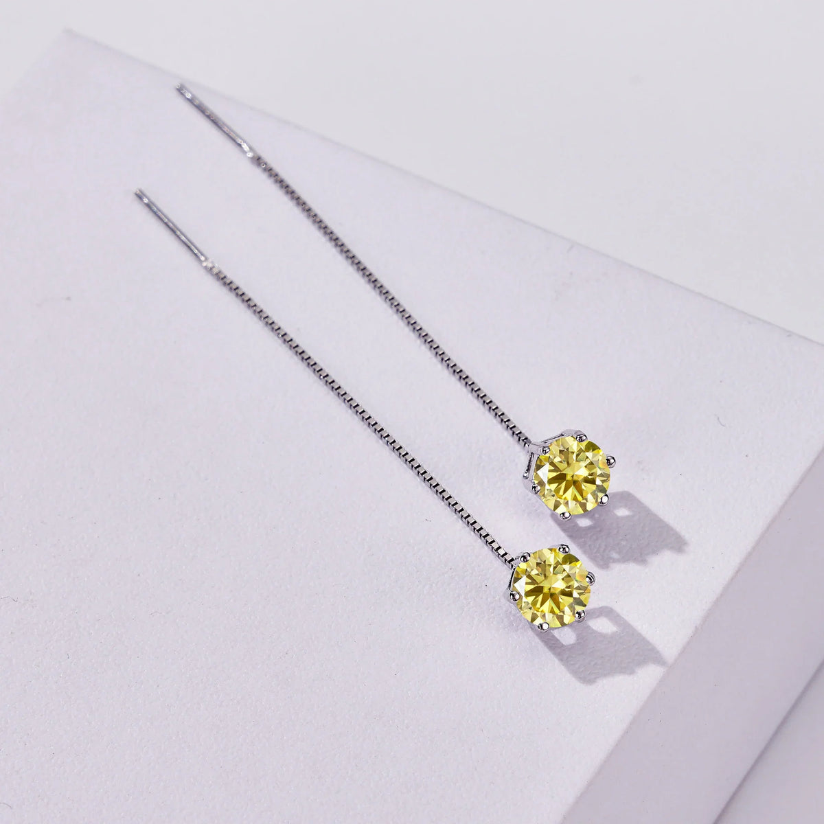 Moissanite Drop Earrings 5-6.5mm Sterling 925 Silver Solitaire Dangle Gift