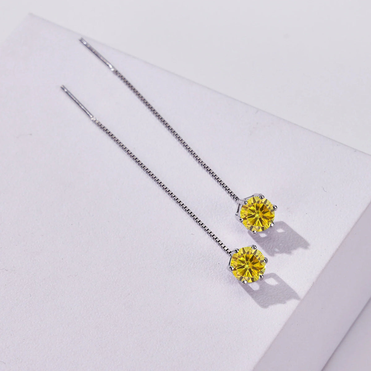 Moissanite Drop Earrings 5-6.5mm Sterling 925 Silver Solitaire Dangle Gift