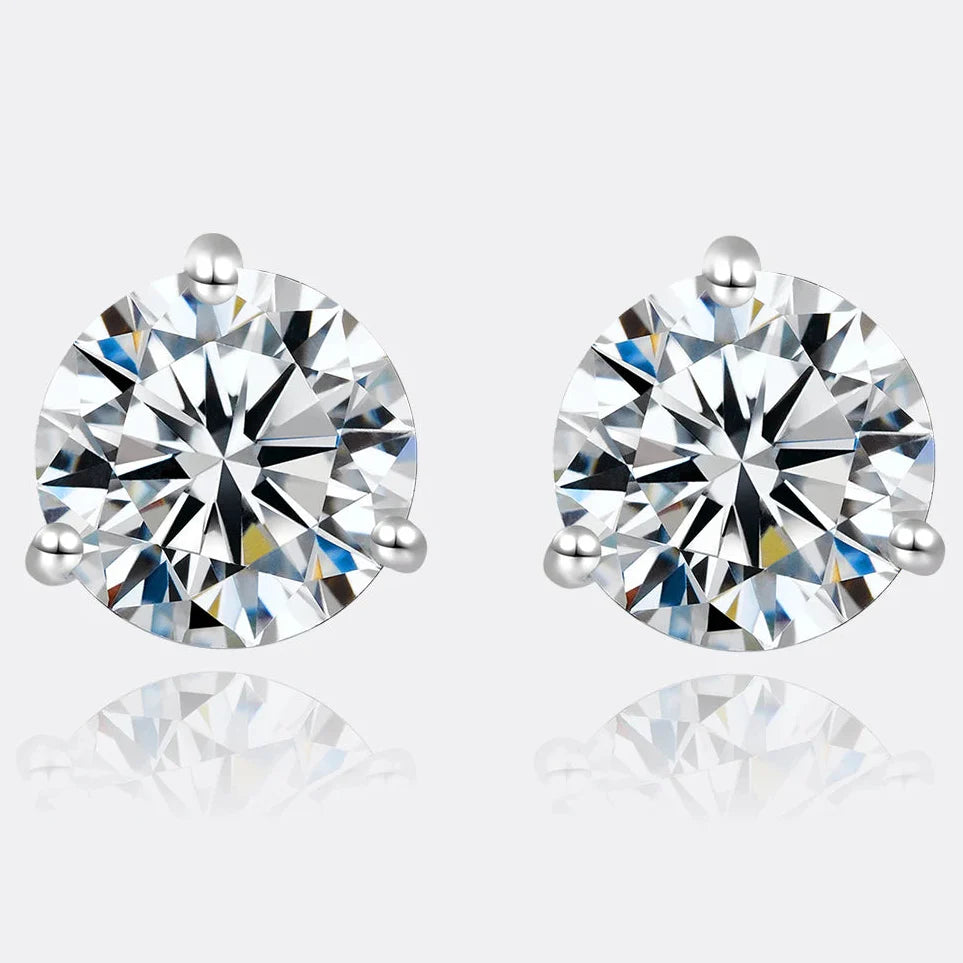 Moissanite Stud Earrings 925 Sterling Silver Small Classic Korean Fashion Gift