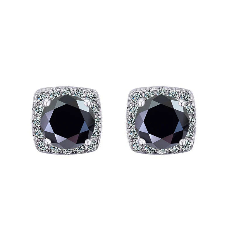 Moissanite Stud Earrings 925 Sterling Silver Round Cut Classic Women's Jewelry