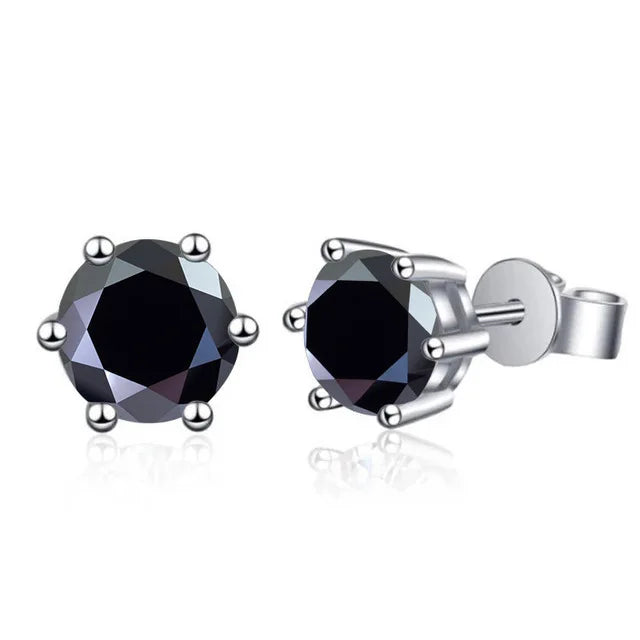 Moissanite Stud Earrings 1-6ct 21 Colors GRA Cert 925 Sterling Silver