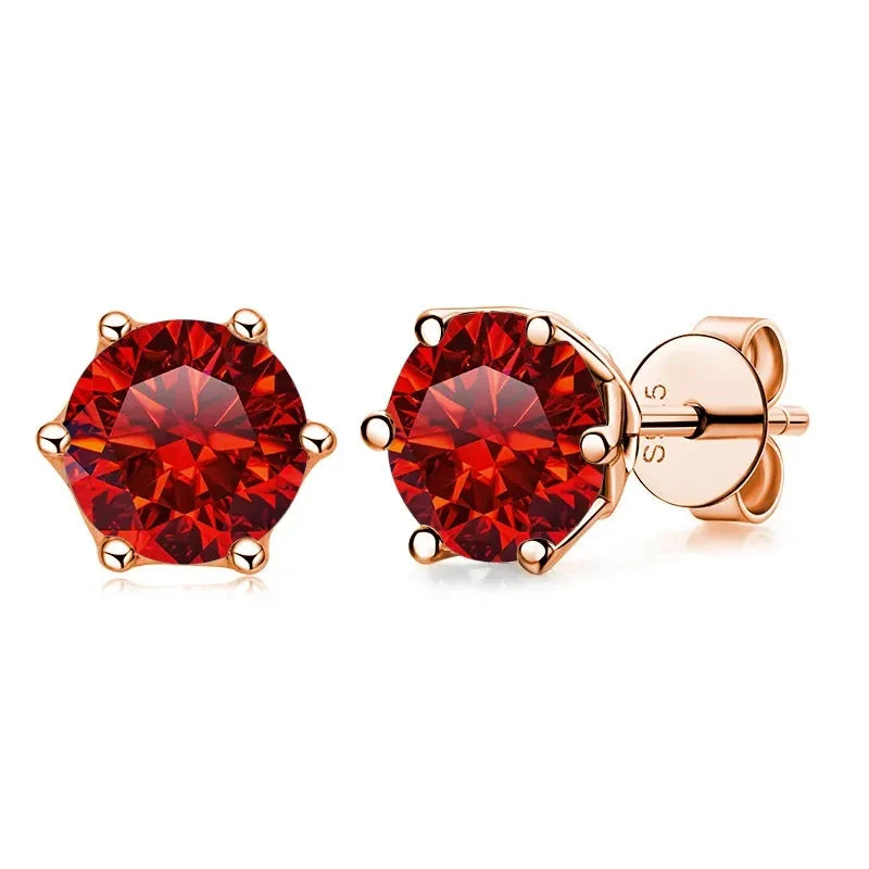 0.5-1ct D Color Moissanite Stud Earrings 925 Sterling Silver Gold Plated