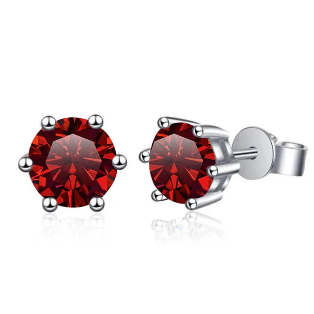 Moissanite Stud Earrings 1-6ct 21 Colors GRA Cert 925 Sterling Silver