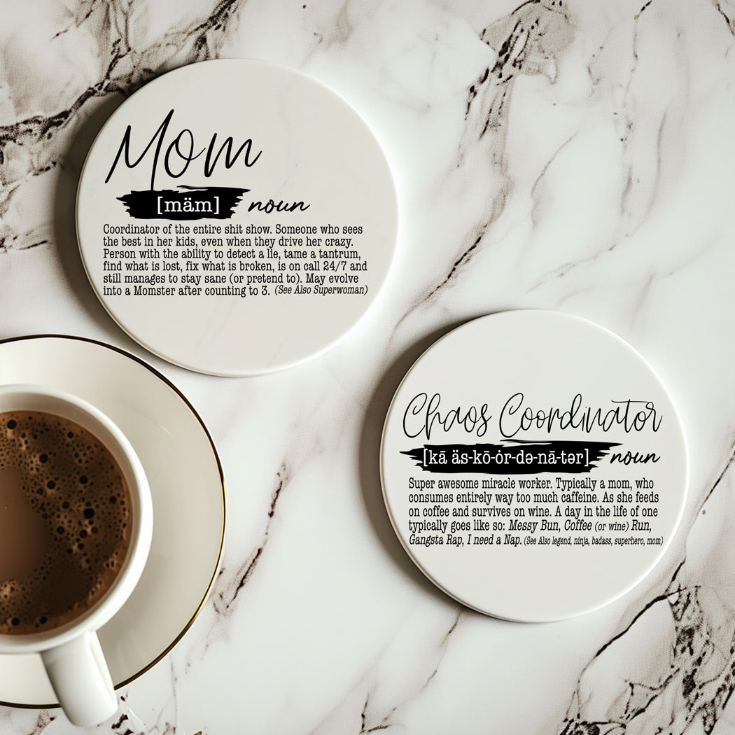 Adulting Coaster Gift Set 6 Pack Funny Quotes Coasters For Bar Countertop Decor And Display