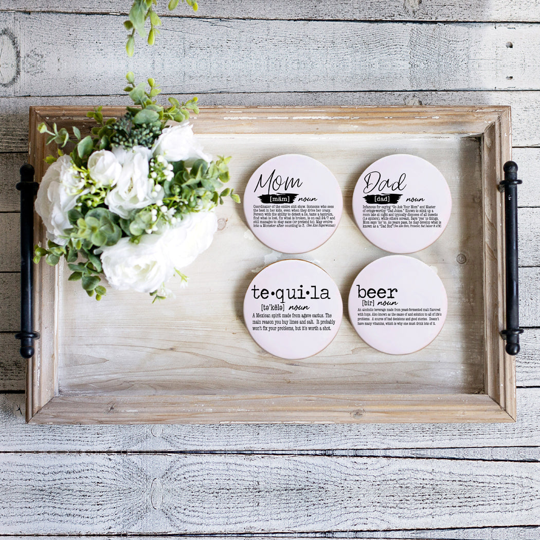 Adulting Coaster Gift Set 6 Pack Funny Quotes Coasters For Bar Countertop Decor And Display