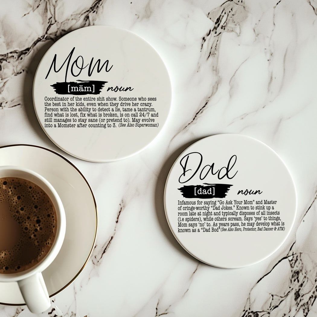 Adulting Coaster Gift Set 6 Pack Funny Quotes Coasters For Bar Countertop Decor And Display