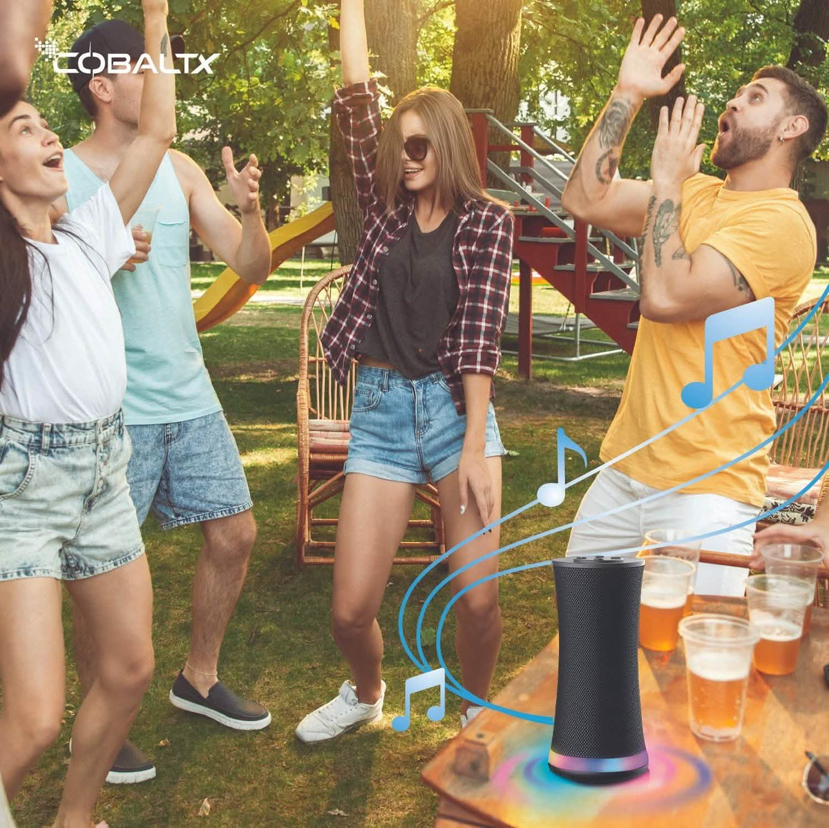 Mood Tower Multi-Color LED Light Wireless Speaker