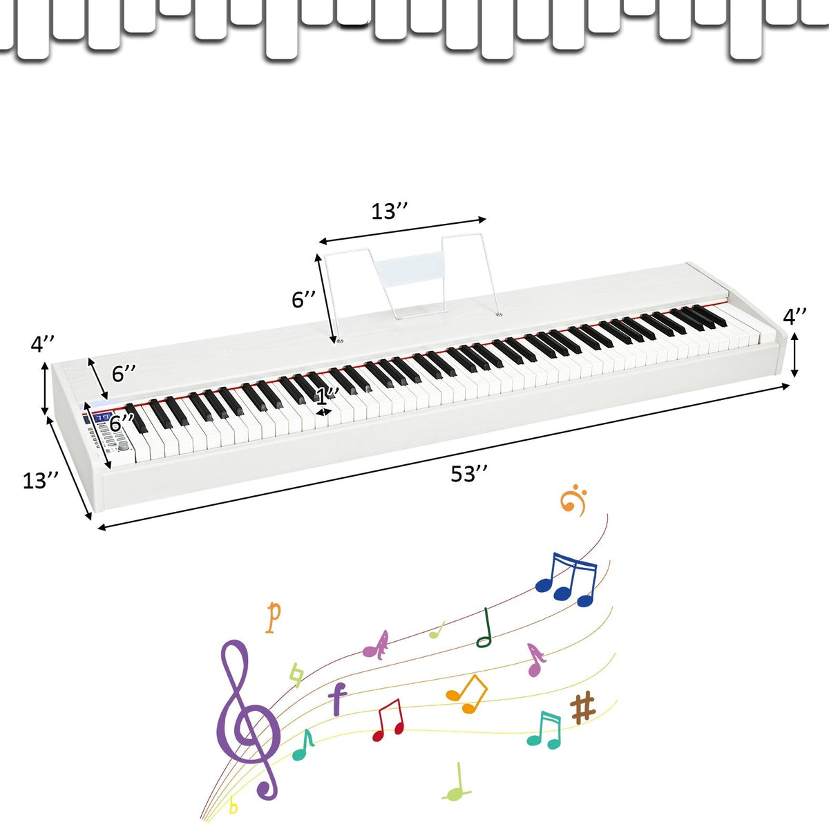 88-Key Full Size Digital Piano Weighted Keyboard with Sustain Pedal