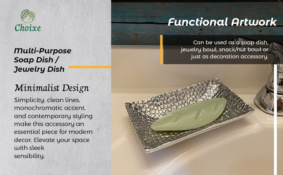 Multi-Purpose Soap Dish And Jewelry Bowl Ceramic Tray For Soap, Jewelry, Snacks