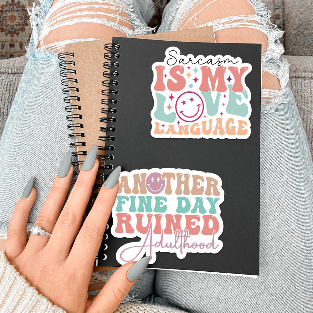 Punch Today Funny Vinyl Sticker Pack Waterproof Durable Laptop Water Bottle Journal Decal