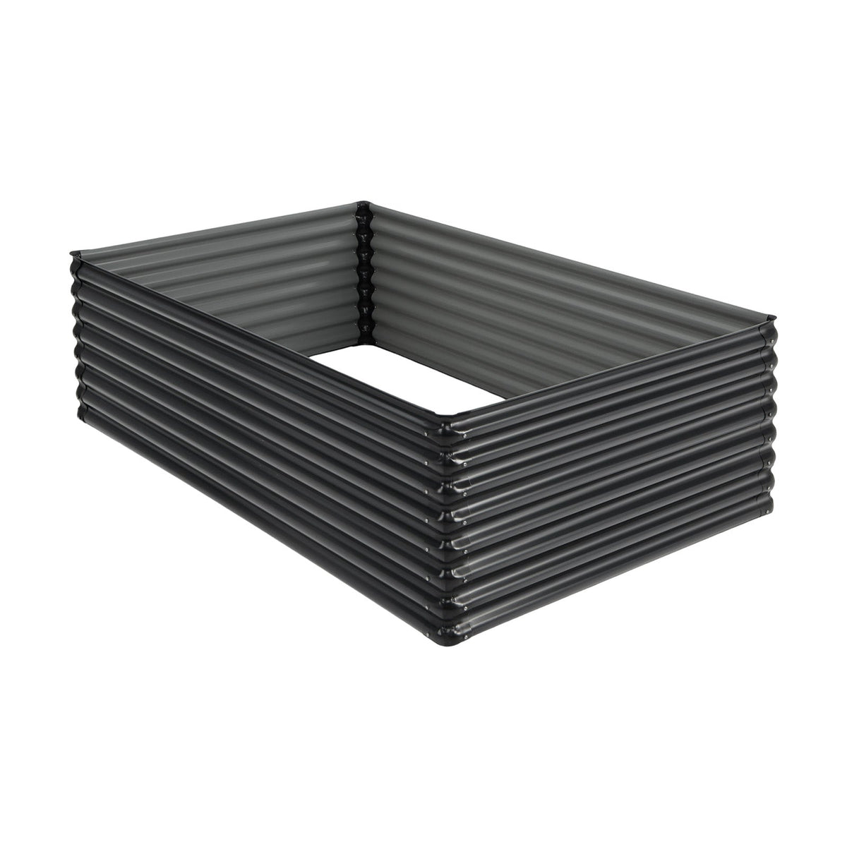 Huerto elevado de metal galvanizado de 71 pulgadas para jardín o patio trasero - Gris oscuro