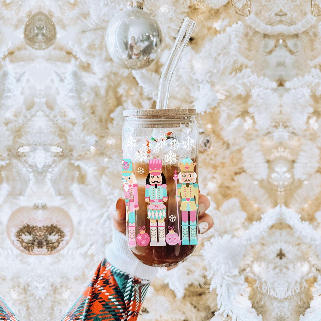 Nutcracker Pastel Holiday Nuts 17oz Tin Festive Christmas Gift Jar For Parties
