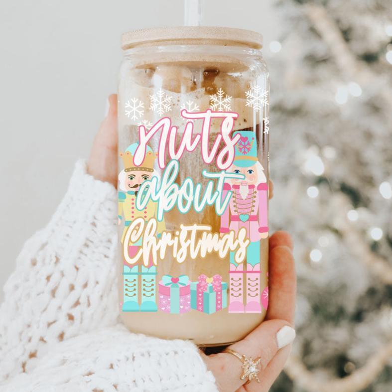 Nutcracker Pastel Holiday Nuts 17oz Tin Festive Christmas Gift Jar For Parties