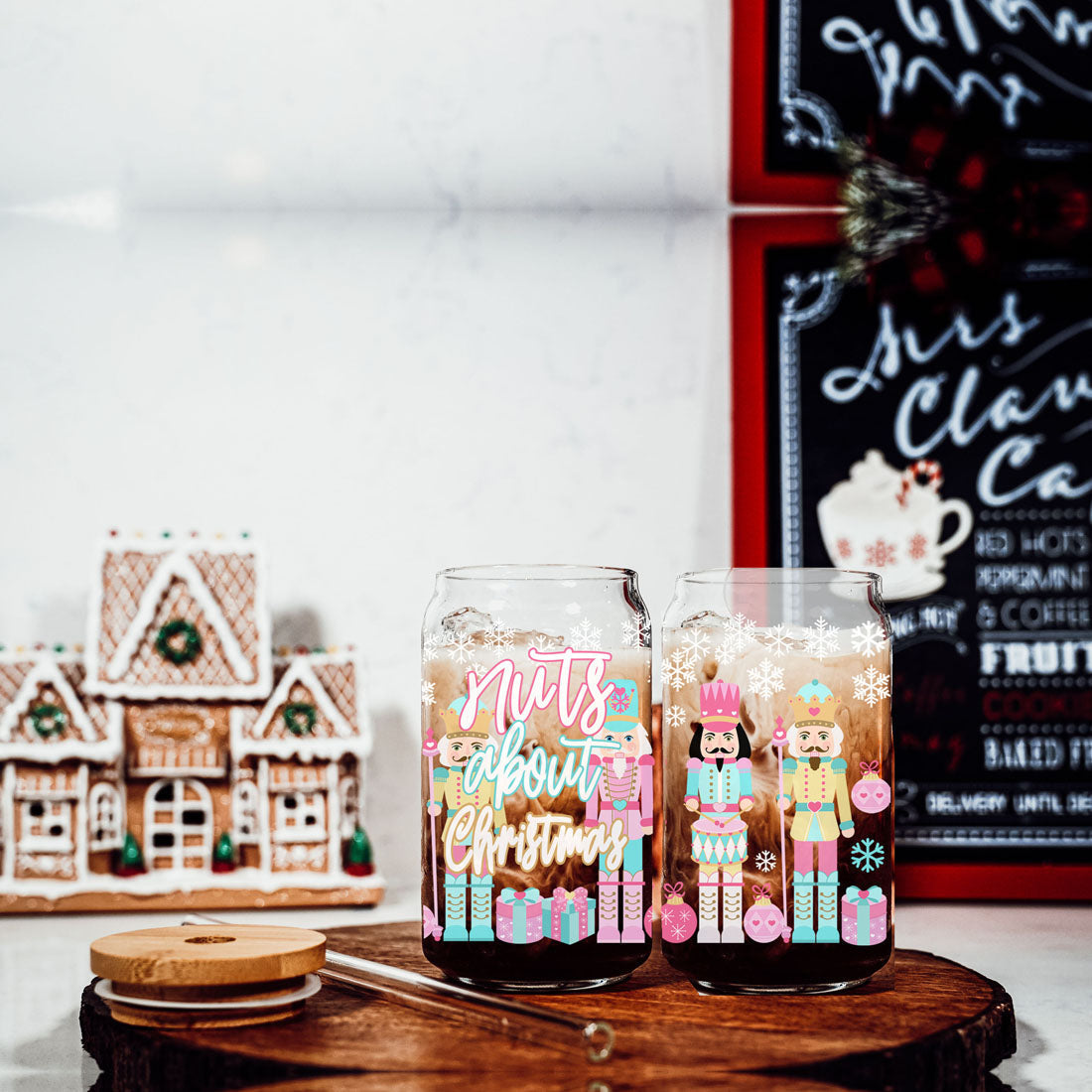 Nutcracker Pastel Holiday Nuts 17oz Tin Festive Christmas Gift Jar For Parties