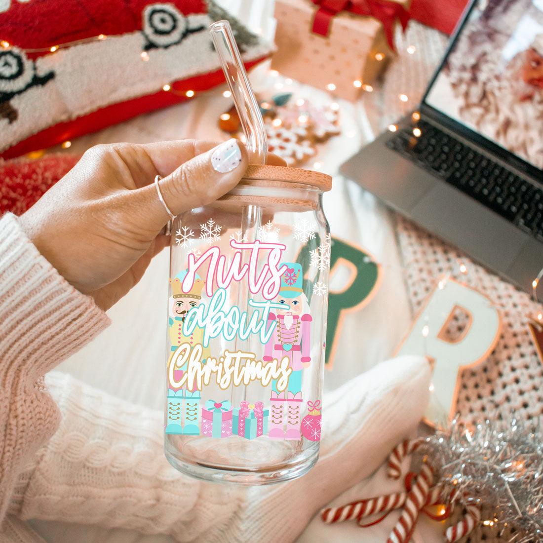 Nutcracker Pastel Holiday Nuts 17oz Tin Festive Christmas Gift Jar For Parties