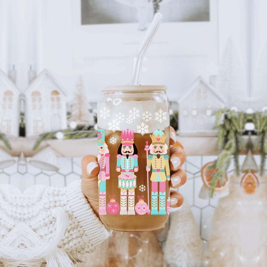 Nutcracker Pastel Holiday Nuts 17oz Tin Festive Christmas Gift Jar For Parties