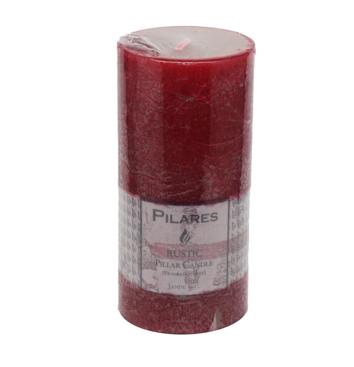Rustic Pillar Candle - 6 Inch Bordeaux
