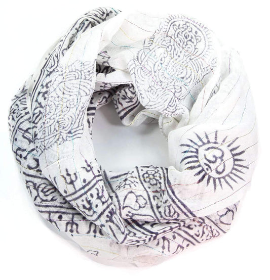 Om Ganesha Printed Scarf Lightweight Cotton Boho Wrap