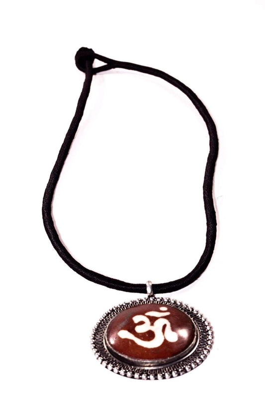 Om Pendant Necklace Spiritual Yoga Meditation Silver