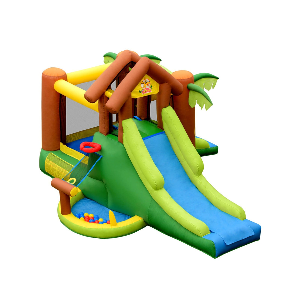 Castillo hinchable infantil de la selva con soplador de 735 W