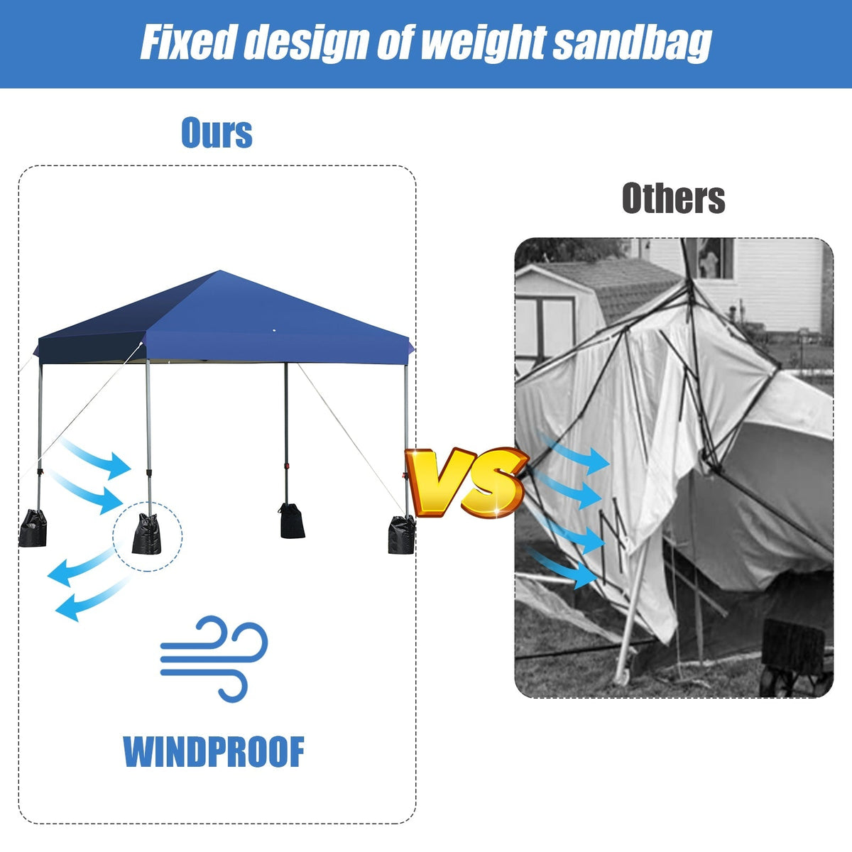 Carpa Pop-up Exterior de 8'x8' con Bolsa con Ruedas