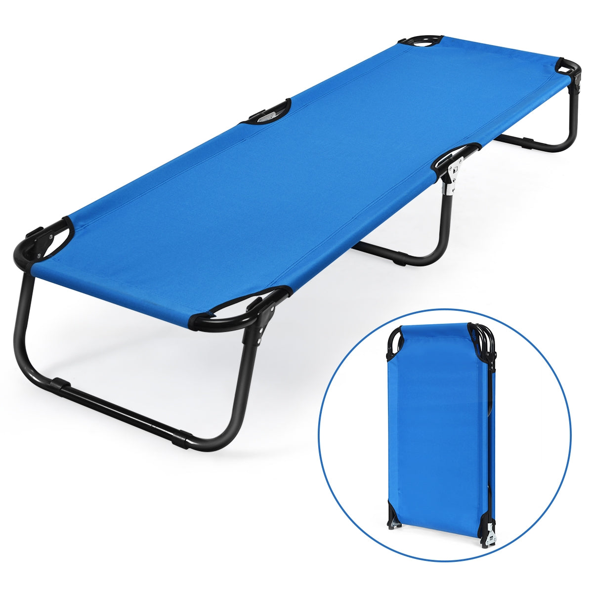 Cama plegable para camping al aire libre para dormir, senderismo, viajes - Negro