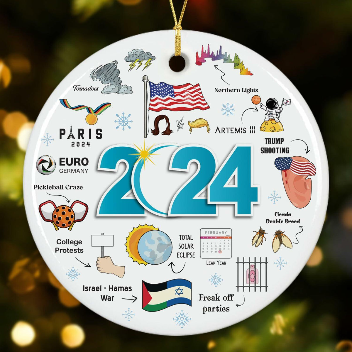 Adorno navideño NewEleven 2024: Resumen del año, decoración festiva memorable